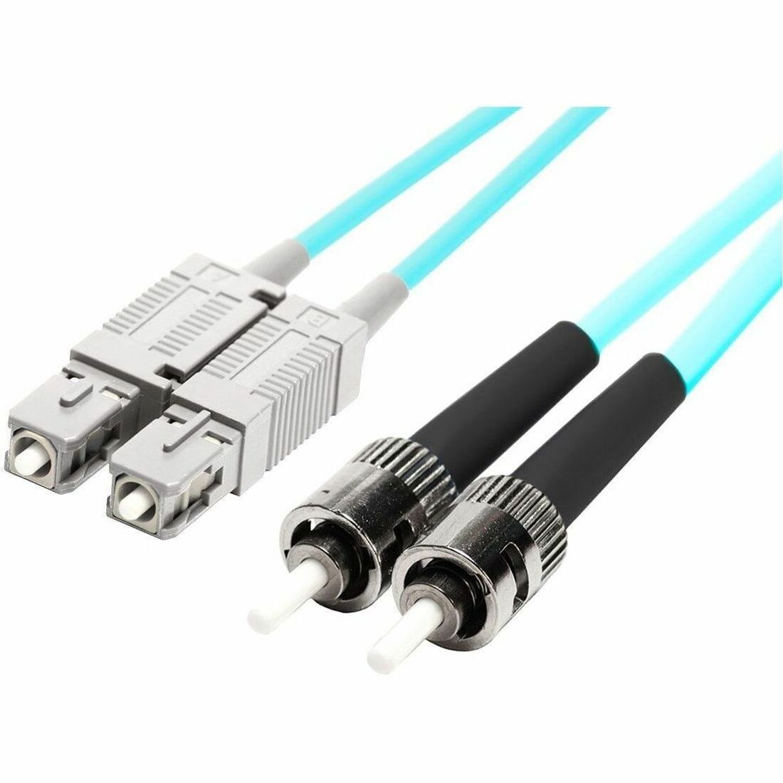 Monoprice Multi-Mode OM4 Fiber Optic Cable - SC-ST UL 3mm 50/125 OFNR Duplex Aqua 1m - 39434