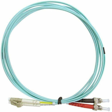Monoprice Multi-Mode OM4 Fiber Optic Cable - LC-ST UL 50/125 OFNR Duplex Aqua 1m - 39430