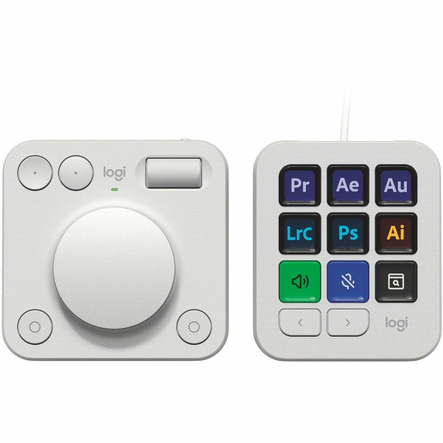 Logitech MX Creative Console, Programmable Keypad With 9 Customizable LCD Keys and Control Dial for Graphic Design, Video Editing, Photography, use with Adobe, Zoom, Spotify and more (Pale Grey) - 920-012661