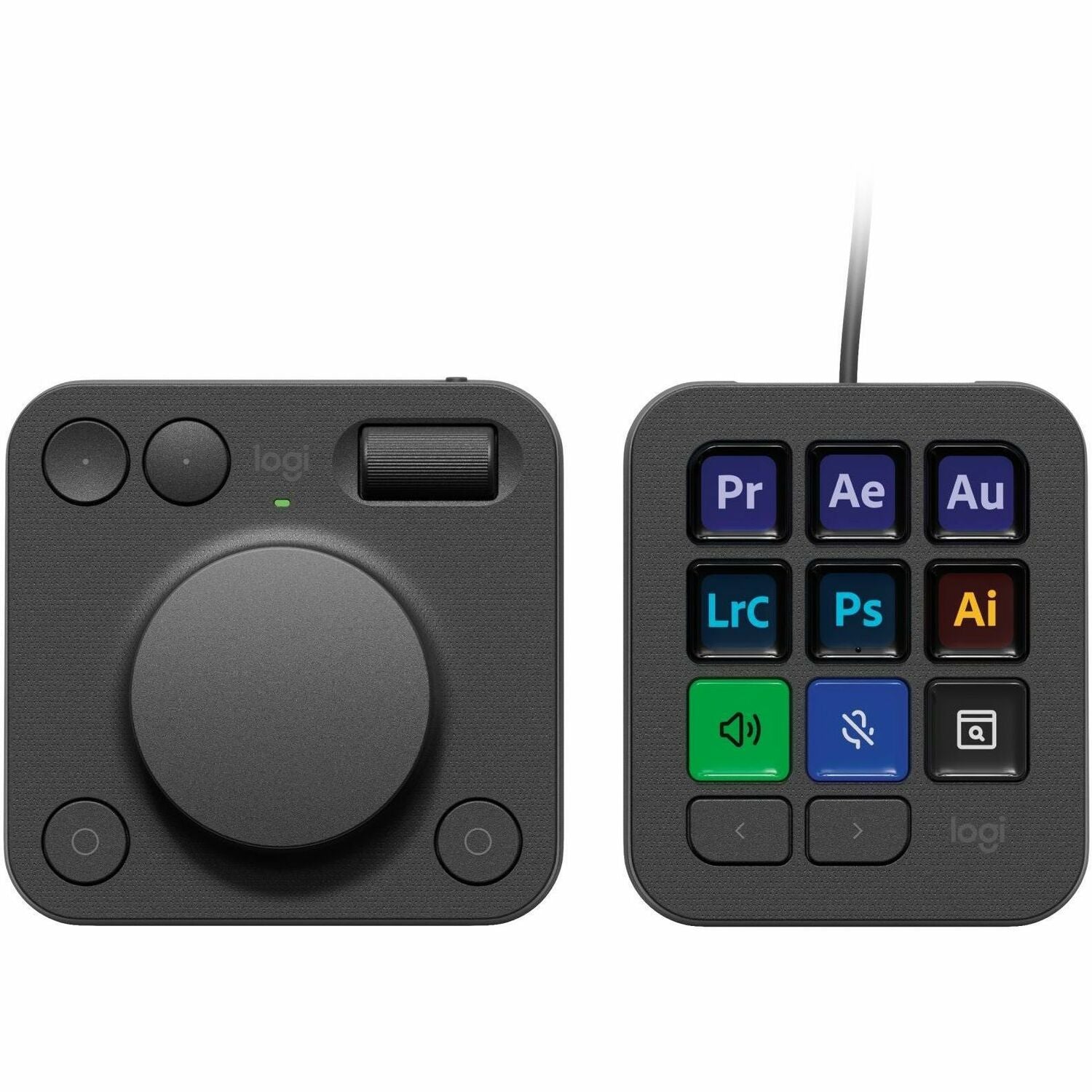 Logitech MX Creative Console, Programmable Keypad With 9 Customizable LCD Keys and Control Dial for Graphic Design, Video Editing, Photography, use with Adobe, Zoom, Spotify and more (Graphite) - 920-012660