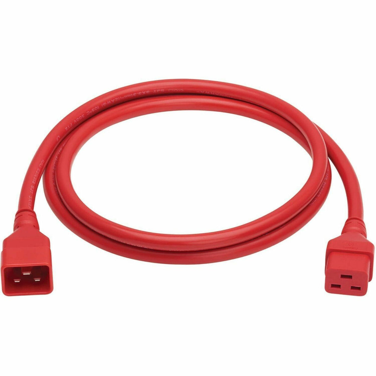 Eaton Tripp Lite Series Power Extension Cord, C20 to C19 - Heavy-Duty, 20A, 250V, 12 AWG, 6 ft. (1.8 m), Red - P036-006-ARD