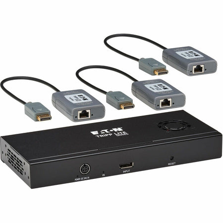 Eaton Tripp Lite Series 3-Port DisplayPort to DisplayPort Splitter/Extender Kit over Cat6, MST Hub, 8K/4K 60 Hz, DP 1.4, Up to 230 ft. (70 m), TAA - B156E-003-8K-K