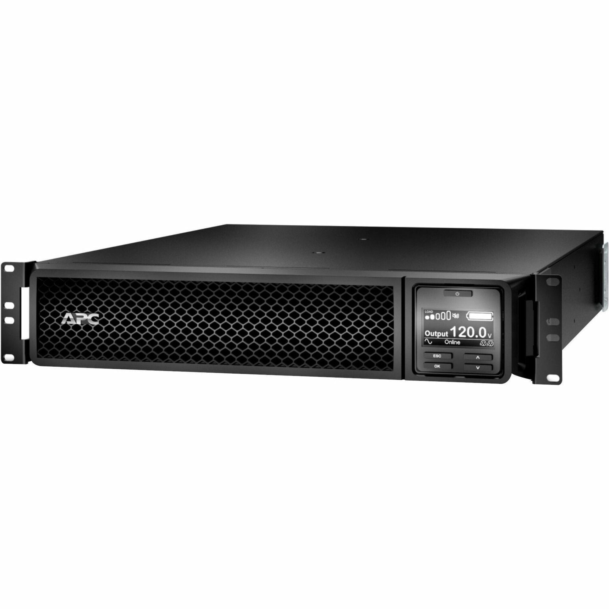 APC Smart-UPS On-Line, 2200VA, Rackmount 2U, 120V, 6x 5-20R+1x L5-20R NEMA outlets, Network Card, Extended runtime, W/ rail kit [TAA] - SRT2200RMXLA-NCUS
