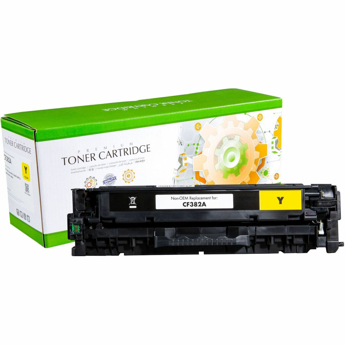 Static Control Remanufactured Laser Toner Cartridge - Single Pack CF382A - Yellow - 1 Pack - 002-01-RF382A