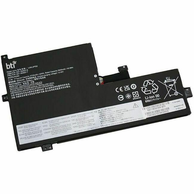 BTI 5B11B36309-BTI 11.4V 42WHR LI-ION BATTERY 5B11B36309, L20L3PG2, 5B11B36314, 5B11B36317, SB11B36322, L20D3PG2, SB11B36318, L20M3PG2, SB11B36316, CHROMEBOOK 500E GEN 3, 500E GEN 3 82JB, 500E GEN 3 82JC, 100E 2ND GEN MTK 2, 100E 2ND GEN MTK 2 82Q3, 100E GEN 3, 100E GEN 3 82UY, 100E GEN 3 82V0 - 5B11B36309-BTI