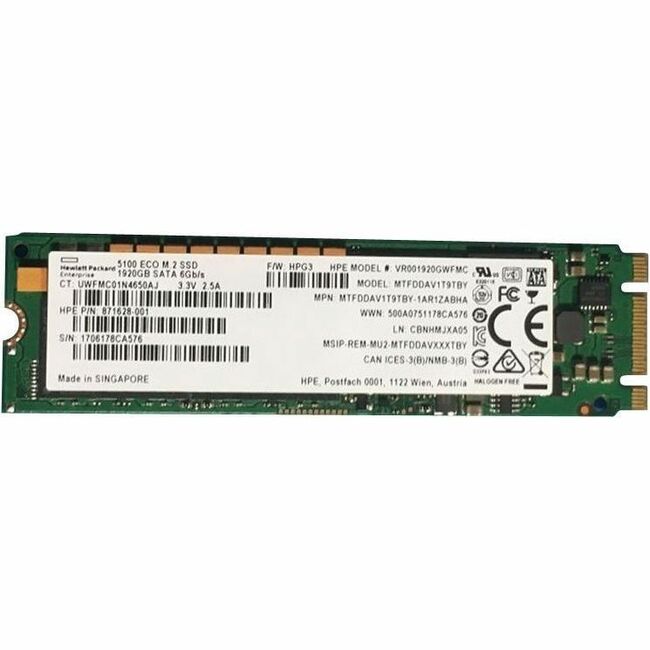 HPE Ingram Micro Sourcing 1.92 TB Solid State Drive - M.2 2280 Internal - SATA (SATA/600) - Read Intensive - VR001920GWFMC