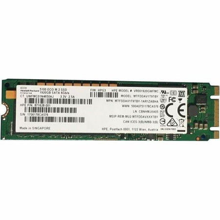 HPE Ingram Micro Sourcing 1.92 TB Solid State Drive - M.2 2280 Internal - SATA (SATA/600) - Read Intensive - VR001920GWFMC