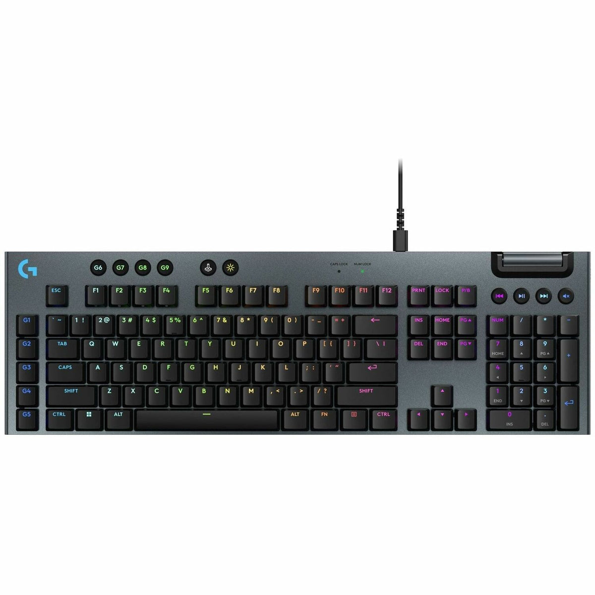 Logitech G915 X Low-Profile Wired Mechanical Gaming Keyboard, Double-Shot PBT Keycaps, Fully Programmable Keys, RGB Lighting, Aluminum Finish, GL Brown Tactile Switches - PC/Mac - 920-012937