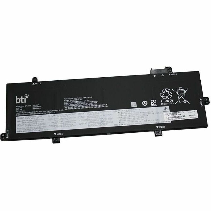 BTI L21M4P74-BTI 15.44V 86WHR LI-ION BATTERY L21M4P74, SB10W51972, 5B10W51871, 5B11M90038, L21C4P72, SB11M89839, 5B11M90036, L21D4P72, SB11M89837, 5B10W51872, SB10W51973, 5B10W51873, 5B11M90039, 5B11M90037, THINKPAD P16S GEN 1, P16S GEN 1 21BT, P16S GEN 1 21BU, P16S GEN 1 21CK, P16S GEN 1 21CL - L21M4P74-BTI