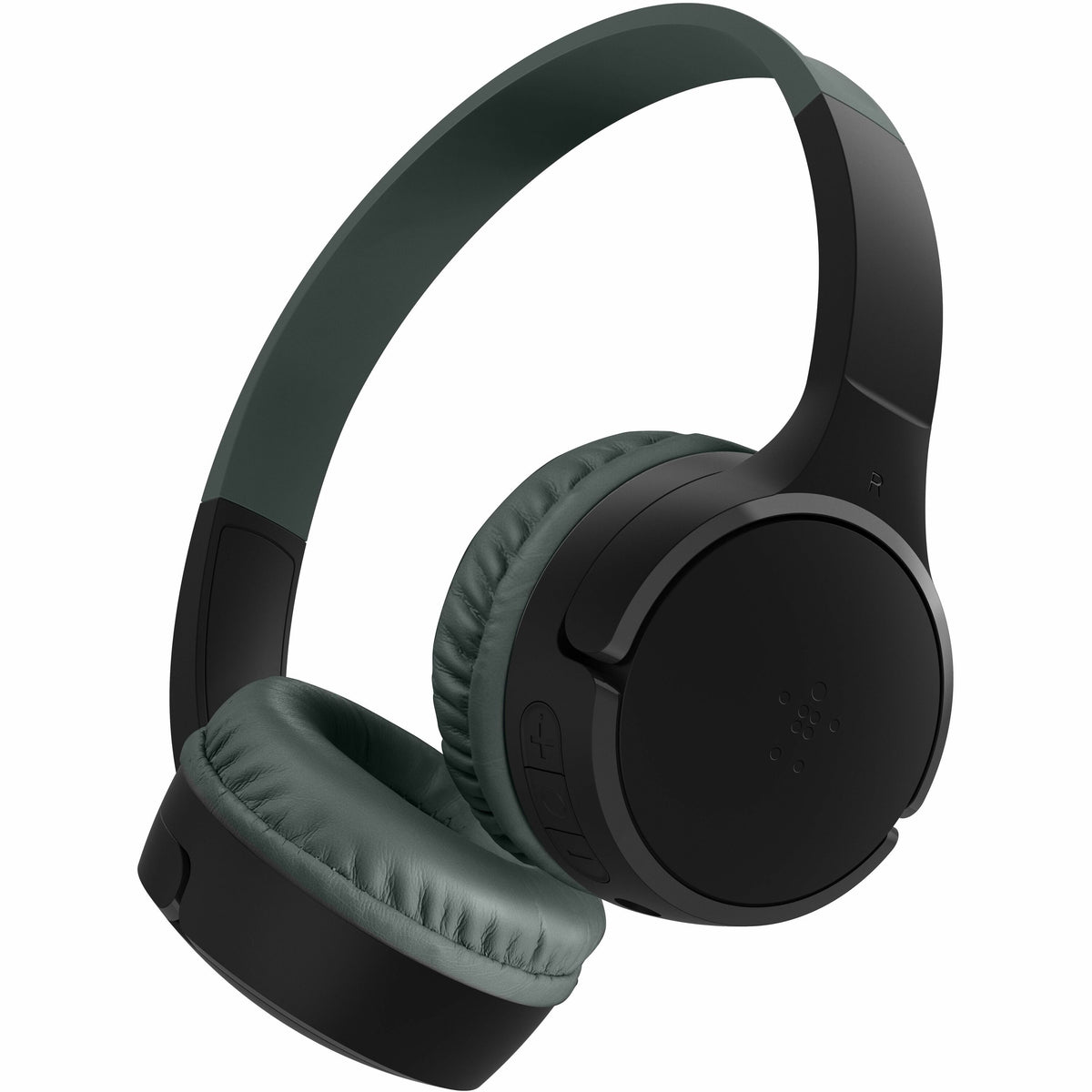Belkin Wireless Bluetooth On-Ear Headphones for Kids w/ Mic - 85dB Limit - w/ USB-C Cable - Headset - Black - AUD002btBKV3