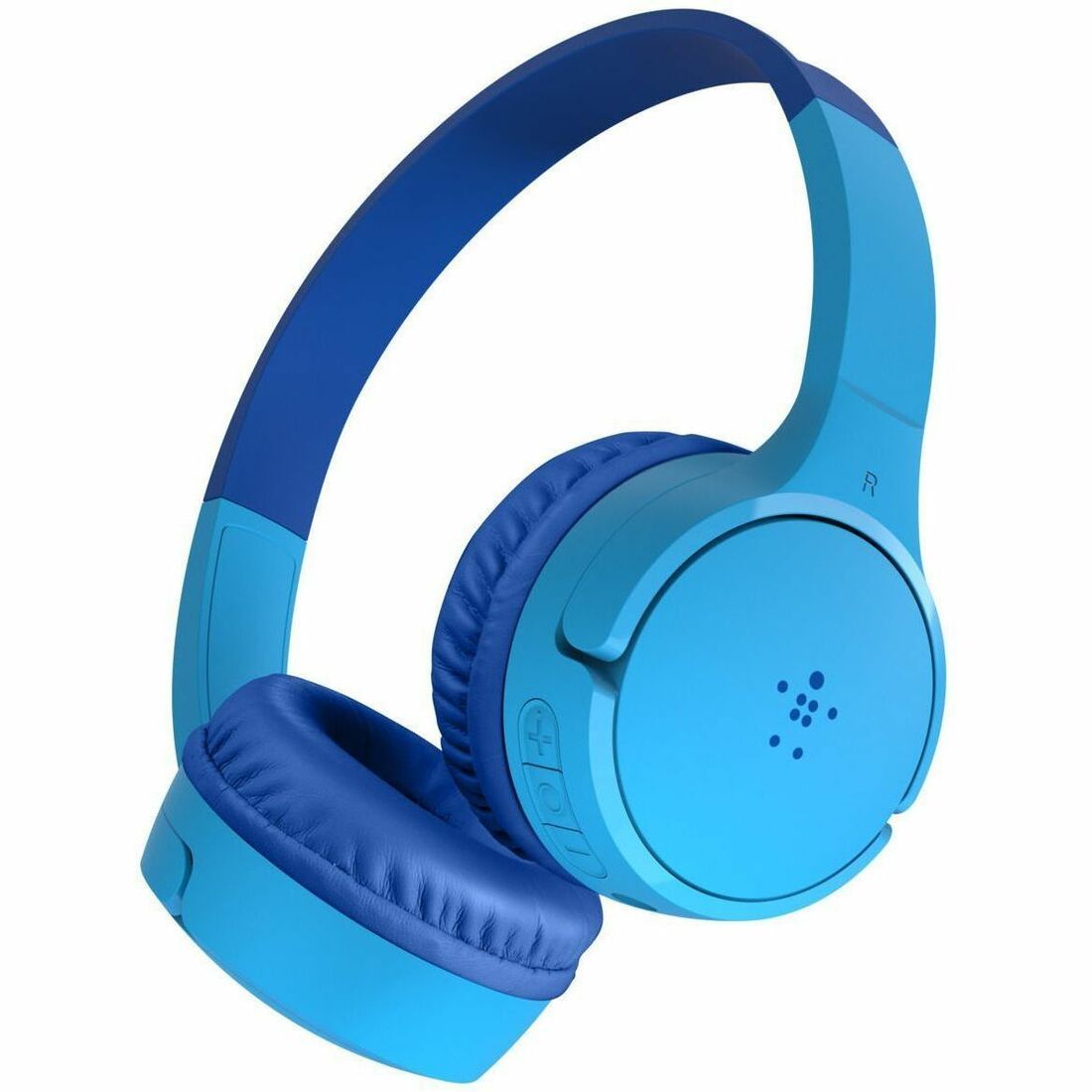 Belkin Wireless Bluetooth On-Ear Headphones for Kids w/ Mic - 85dB Limit - w/ USB-C Cable - Headset - Blue - AUD002btBLV3