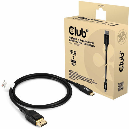 Club 3D USB Type-C to DisplayPort DP80 Bidirectional Vesa Certified Cable 1m/ 3.28 ft - CAC-1559