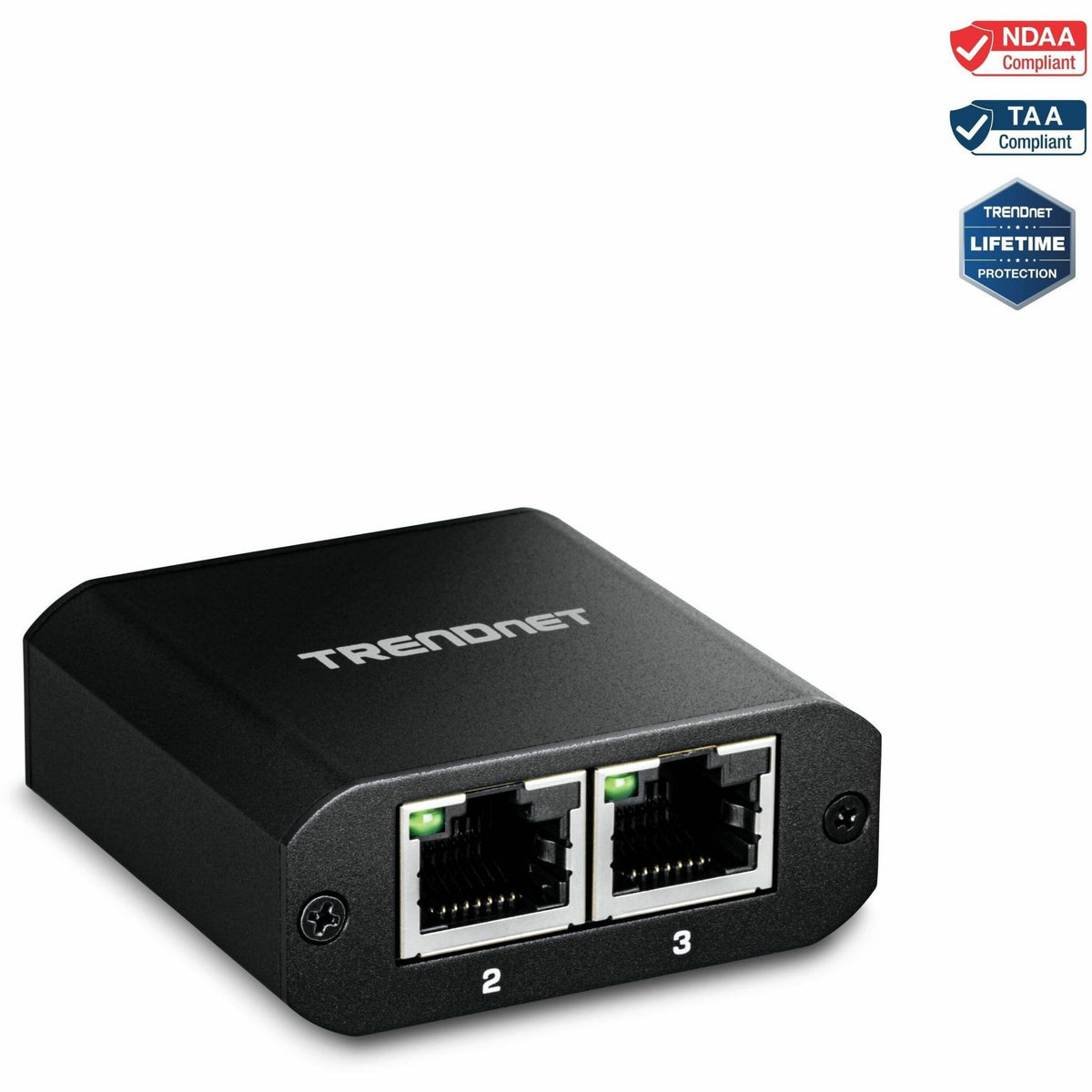 TRENDnet 2-Port Gigabit Splitter with USB Type C Power, TEG-102S, Splits One Network Connection Into Two, Ethernet Splitter, USB Type C Power Cable Included, NDAA & TAA Compliant - TEG-102S