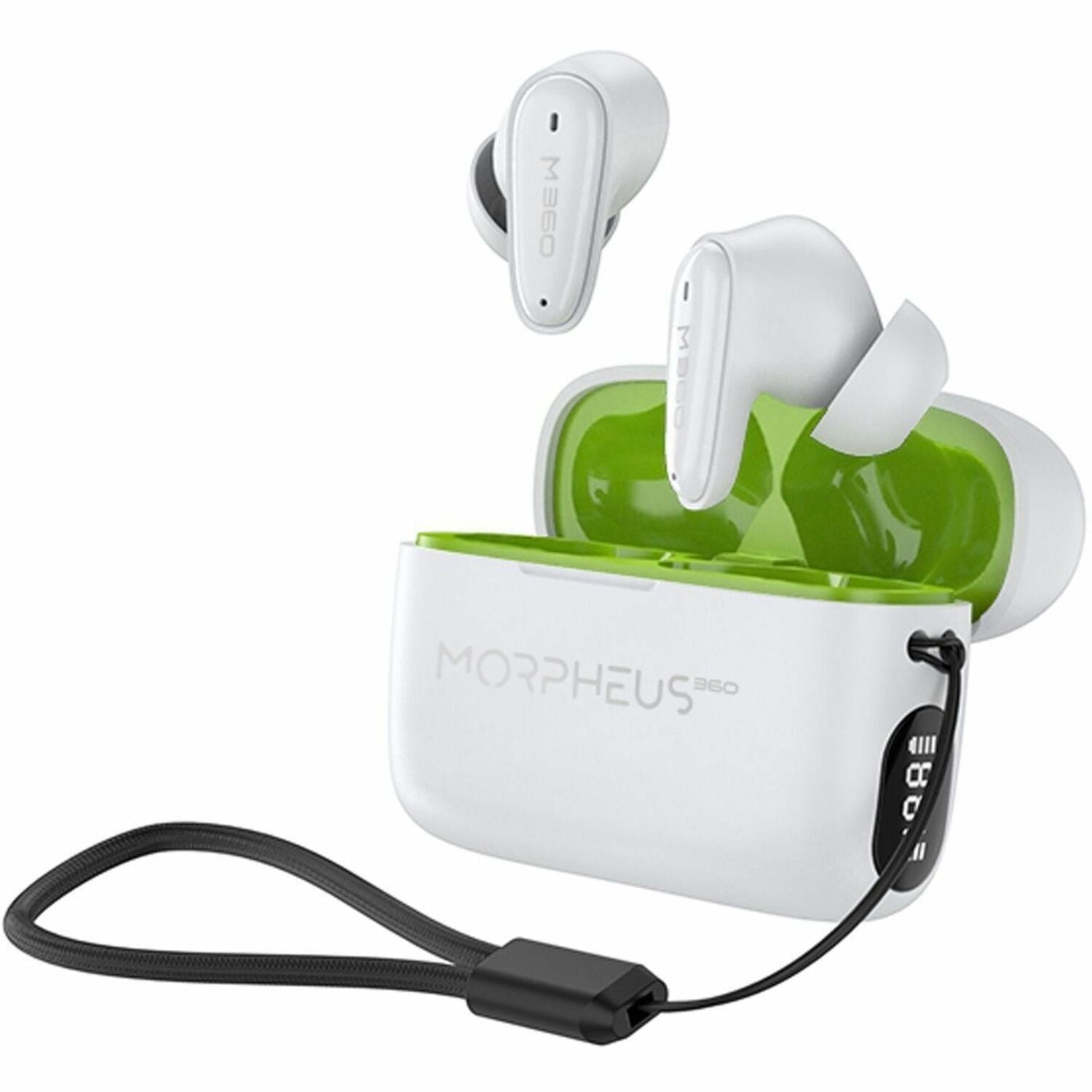 Morpheus 360 Nemesis True Wireless Earbuds TW1800W-Bluetooth Headphones with Microphone-20H Playtime-White - TW1800W