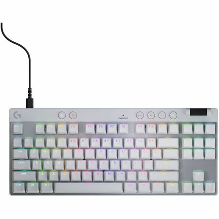 Logitech G PRO X TKL RAPID Tenkeyless Wired Gaming Keyboard With Magnetic Analog Switches, Rapid Trigger Mode, Adjustable Actuation, and Customizable RGB Lighting, Off-white - 920-013132