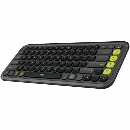 Logitech POP ICON KEYS Wireless Bluetooth Keyboard, Comfortable Typing, Programmable Keys, Easy-Switch Between up to 3 Devices (Graphite & Green) - 920-013143