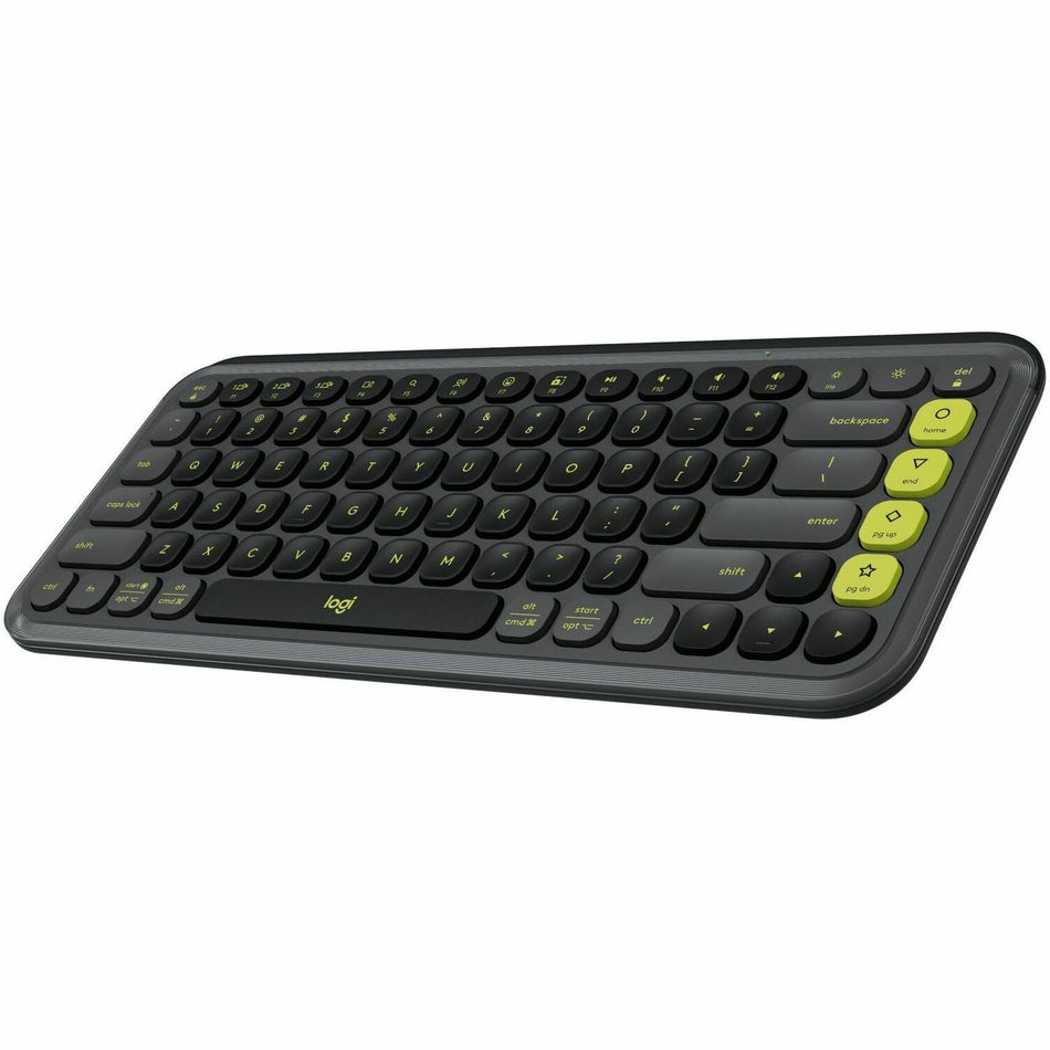 Logitech POP ICON KEYS Wireless Bluetooth Keyboard, Comfortable Typing, Programmable Keys, Easy-Switch Between up to 3 Devices (Graphite & Green) - 920-013143