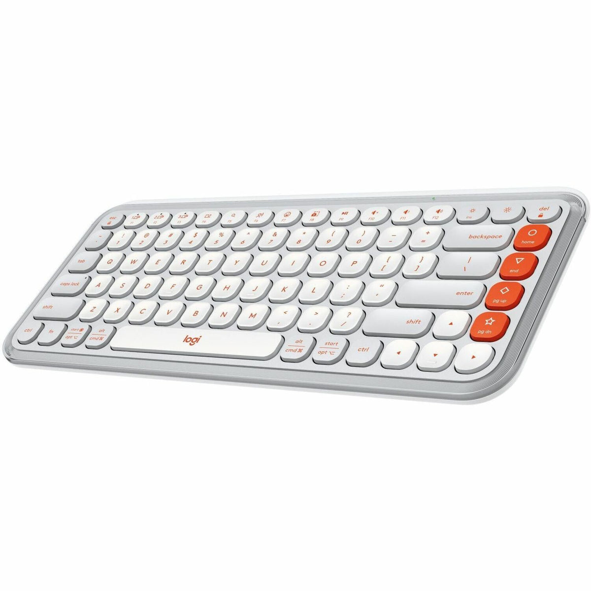 Logitech POP ICON KEYS Wireless Bluetooth Keyboard, Comfortable Typing, Programmable Keys, Easy-Switch Between up to 3 Devices (Off-white & Orange) - 920-012935