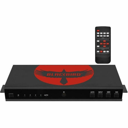 Monoprice Blackbird 4K60 4x1 Multiviewer, Seamless Quad View Switcher for Professional AV Installations, with Audio Extraction, RS232 Control - 44554