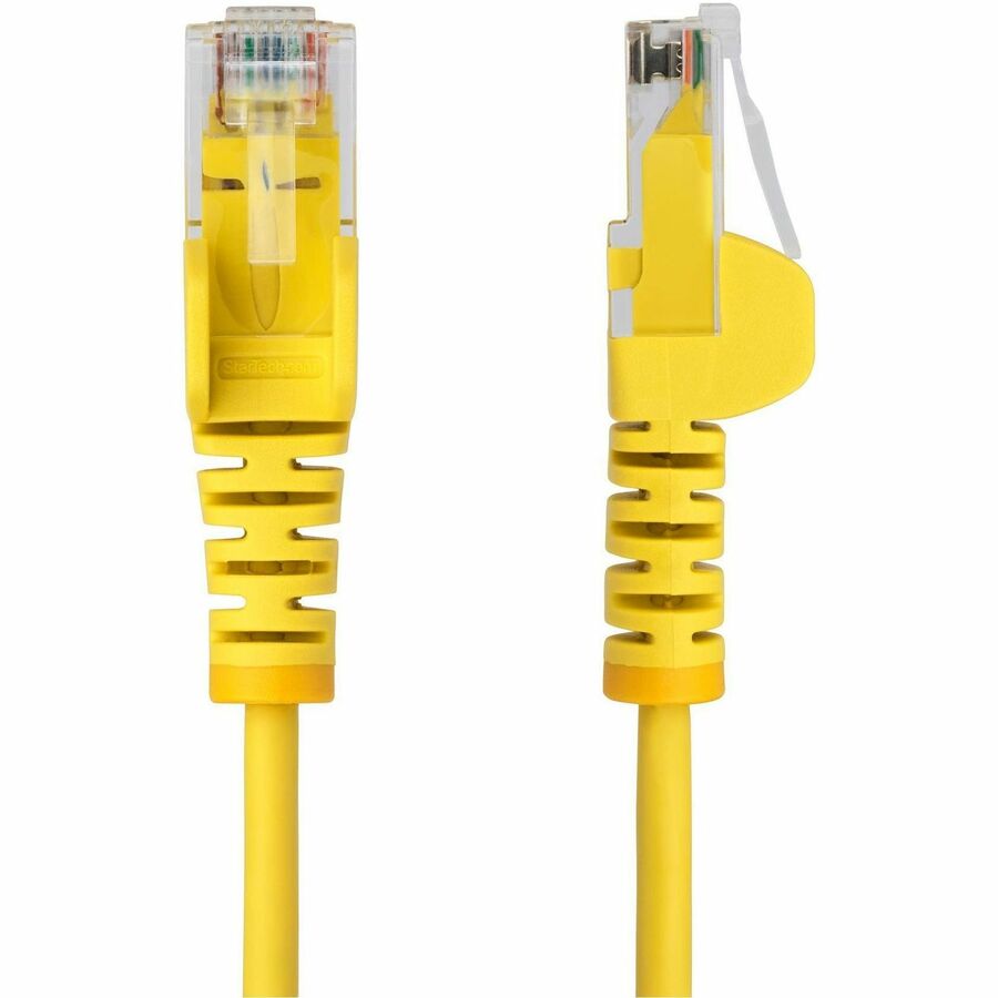StarTech.com 1ft Yellow Slim CAT6 Ethernet Cable, Slim Snagless RJ45, UTP, LSZH, 28AWG Bare Copper, Slim Network Patch Cord, Fluke Tested - N6PAT1YLS