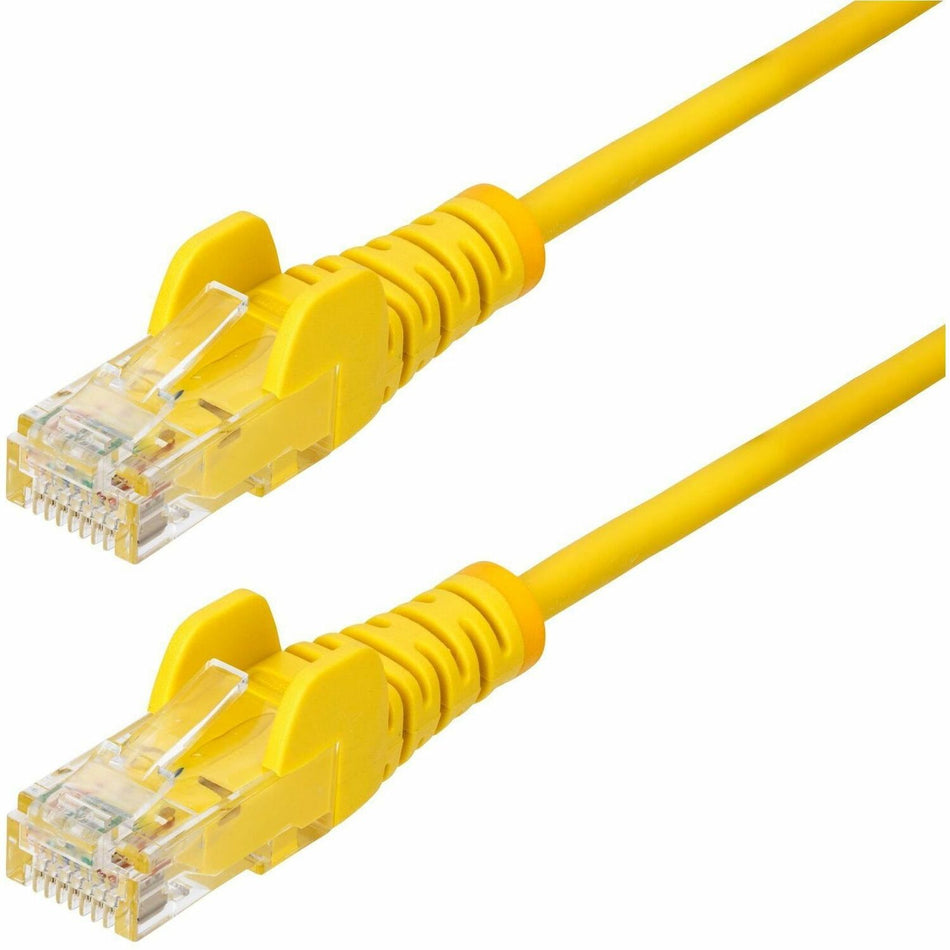 StarTech.com 5ft Yellow Slim CAT6 Ethernet Cable, Slim Snagless RJ45, UTP, LSZH, 28AWG Bare Copper, Slim Network Patch Cord, Fluke Tested - N6PAT5YLS