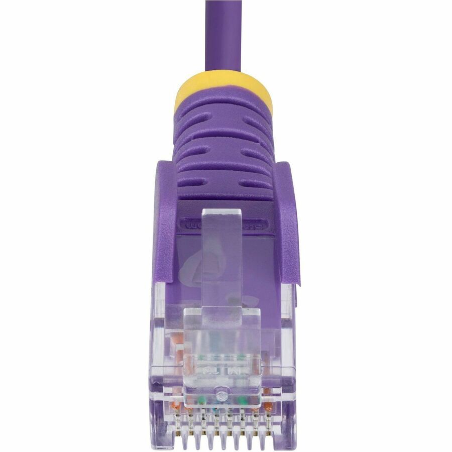 StarTech.com 1ft Purple Slim CAT6 Ethernet Cable, Slim Snagless RJ45, UTP, LSZH, 28AWG Bare Copper, Slim Network Patch Cord, Fluke Tested - N6PAT1PLS