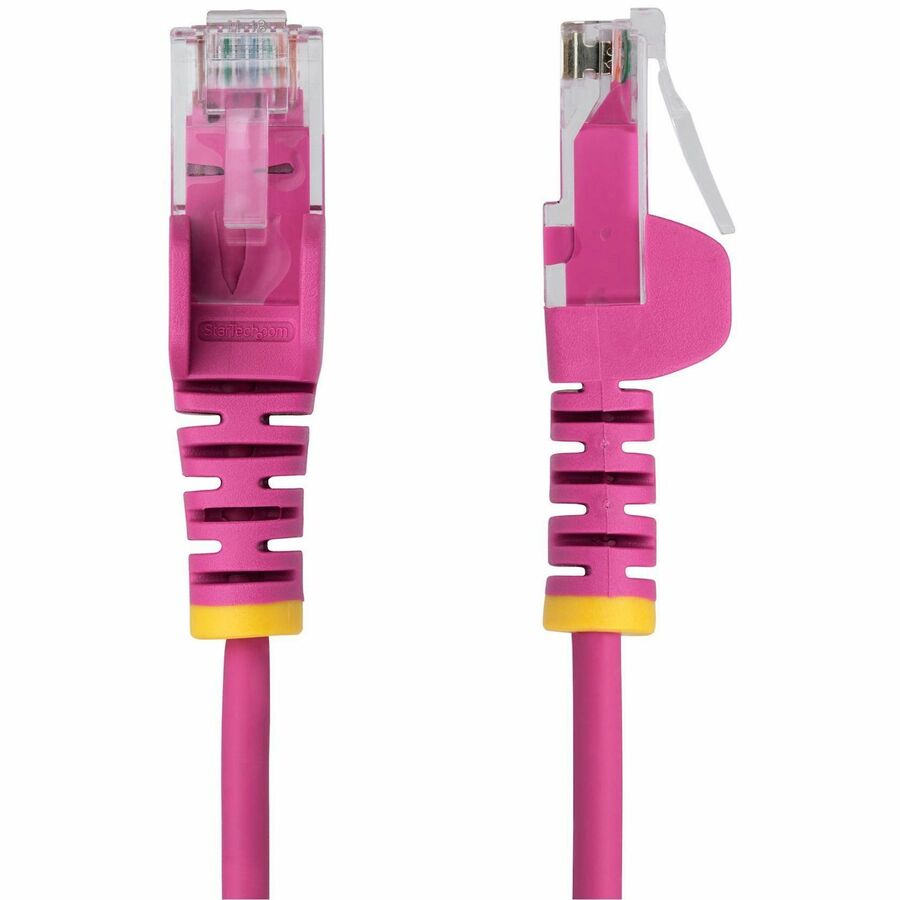 StarTech.com 1ft Pink Slim CAT6 Ethernet Cable, Slim Snagless RJ45, UTP, LSZH, 28AWG Bare Copper, Slim Network Patch Cord, Fluke Tested - N6PAT1PKS
