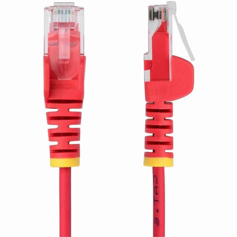 StarTech.com 1ft Red Slim CAT6 Ethernet Cable, Slim Snagless RJ45, UTP, LSZH, 28AWG Bare Copper, Slim Network Patch Cord, Fluke Tested - N6PAT1RDS