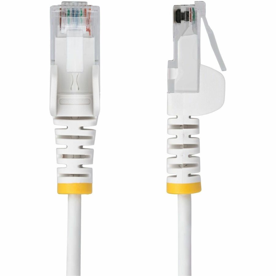 StarTech.com 1ft White Slim CAT6 Ethernet Cable, Slim Snagless RJ45, UTP, LSZH, 28AWG Bare Copper, Slim Network Patch Cord, Fluke Tested - N6PAT1WHS