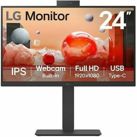 LG 24BA850-B 24" Class Webcam Full HD LCD Monitor - 16:9 - Matte Black - 24BA850-B