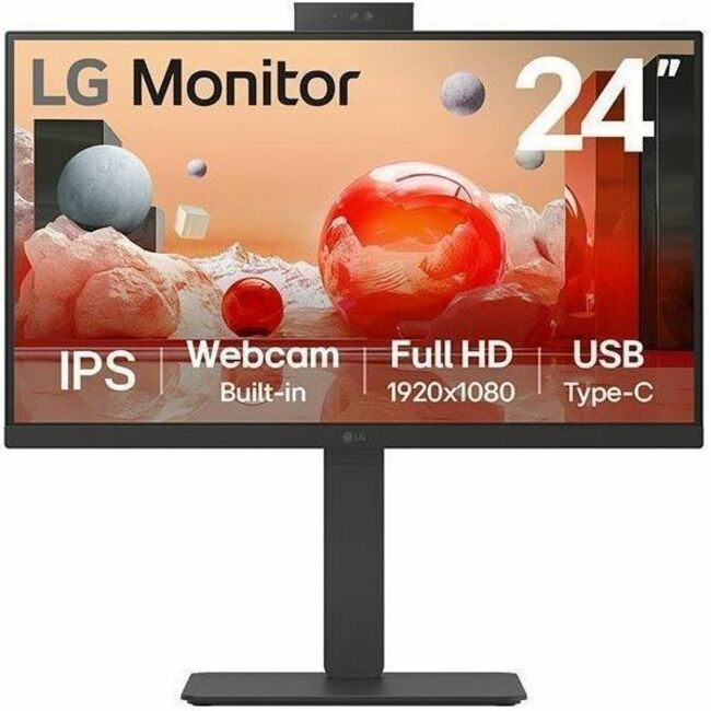 LG 24BA850-B 24" Class Webcam Full HD LCD Monitor - 16:9 - Matte Black - 24BA850-B