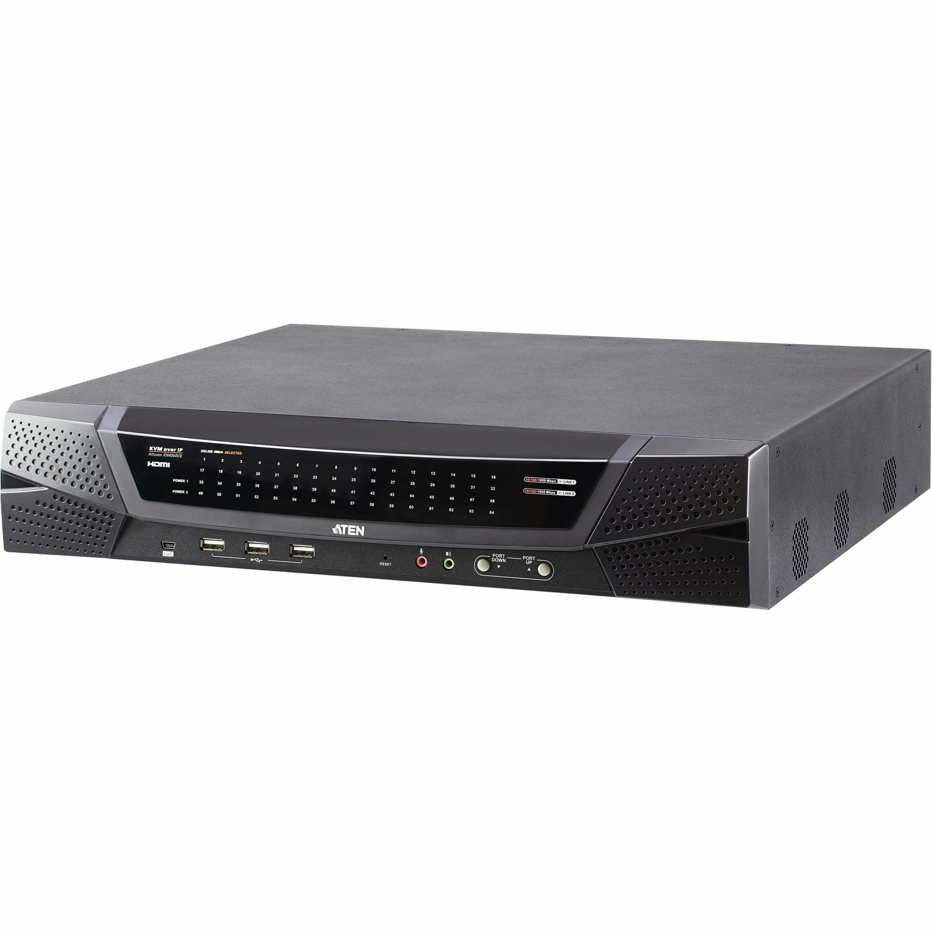 ATEN 1-Local/4-Remote Shared Access 64-Port Multi-Interface Cat 5 KVM over IP Switch - TAA - KN4064VB