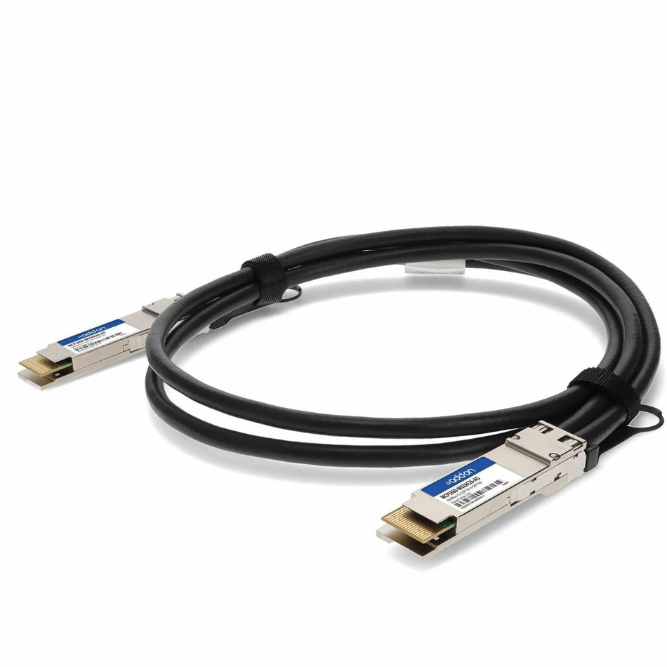 AddOn Mellanox&reg; MCP1660-W02AE26 Compatible TAA 400GBase-CU QSFP-DD to QSFP-DD Direct Attach Cable (Passive Twinax, 2.5m) - MCP1660-W02AE26-AO