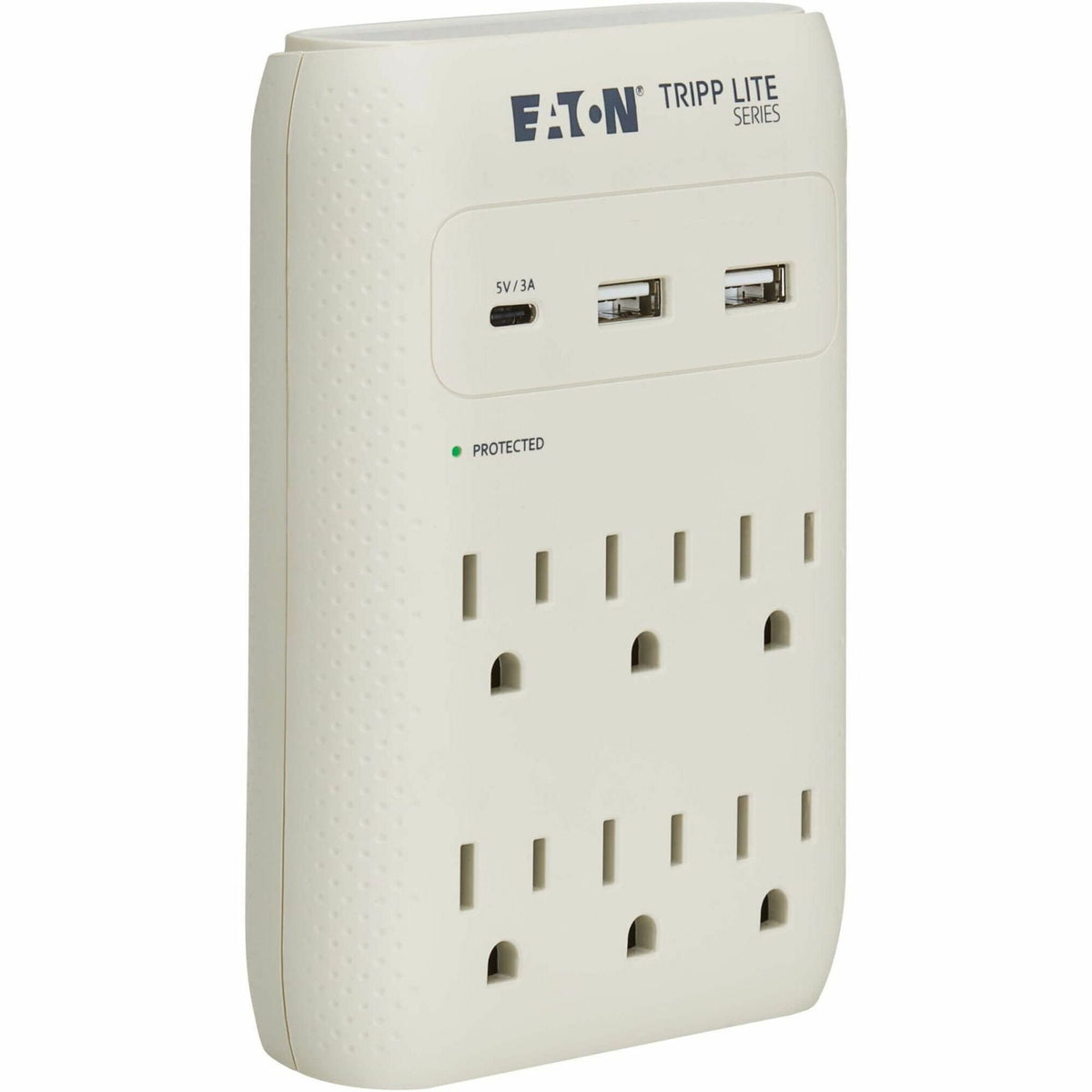 Eaton Tripp Lite Series Protect It! 6-Outlet Surge Protector - 5-15R Outlets, USB-C and USB-A Ports, 5-15P Direct Plug-In, 1080 Joules, Gray - SK60C