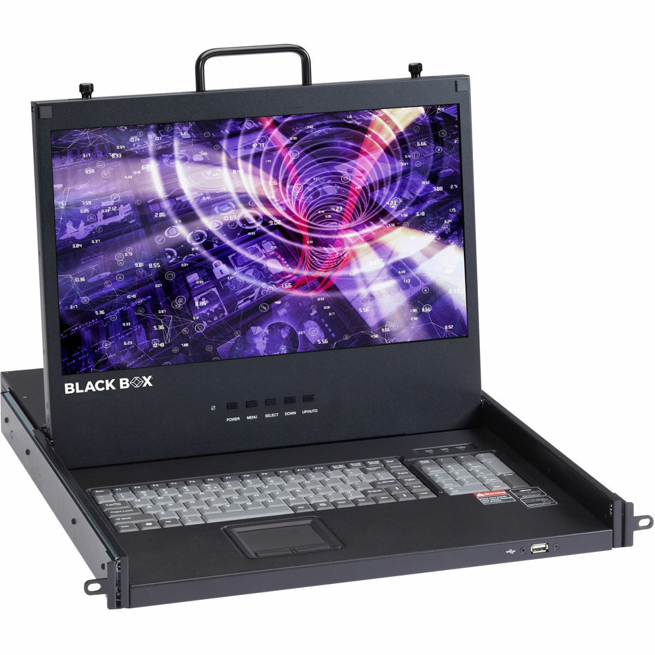 Black Box KVM LCD Console Tray - 17" , Single-Rail, Touchpad, LED Backlight, USB, HDMI, DisplayPort, VGA - KVT617A