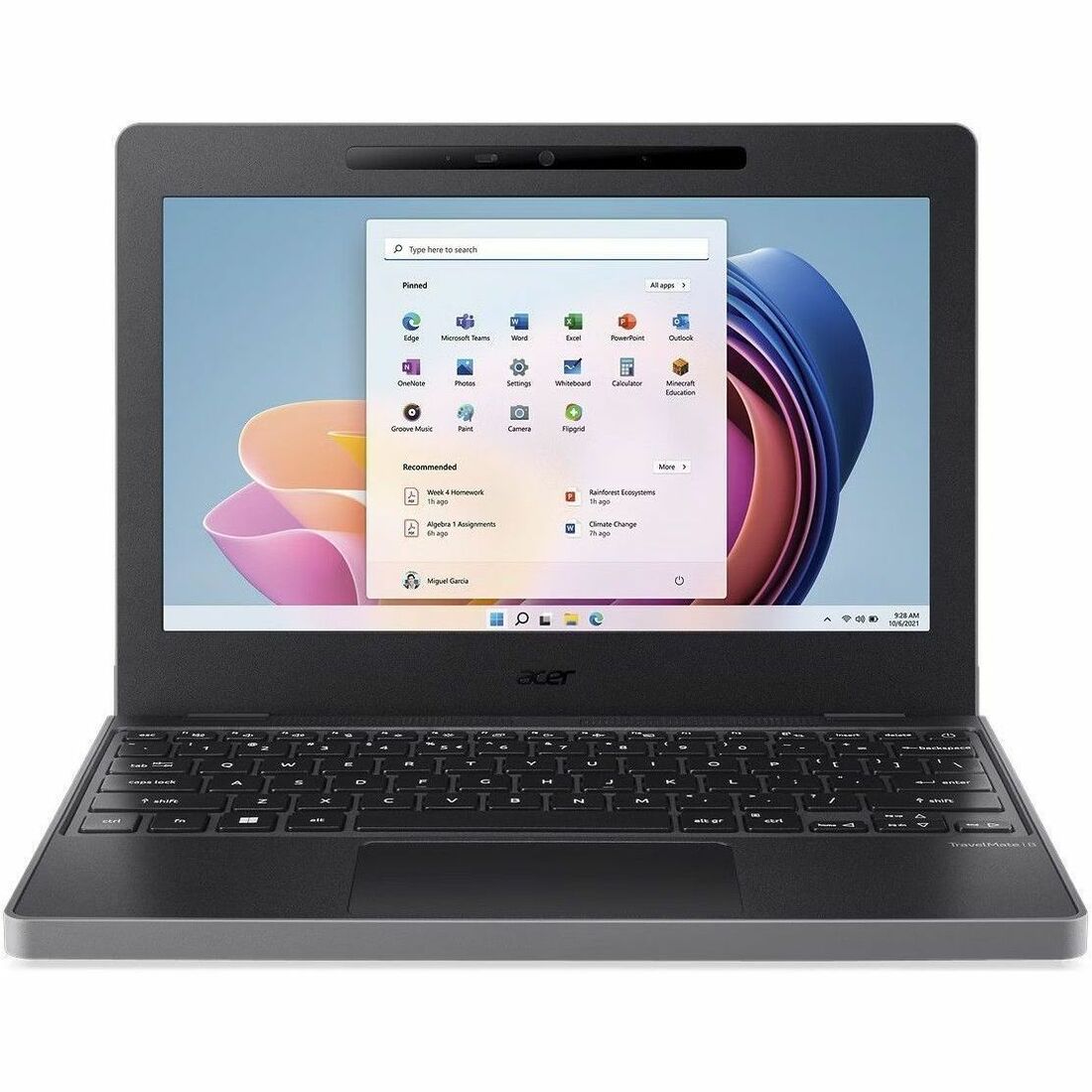 Acer TravelMate B3 11 B311-34T TMB311-34T-P4RD 11.6" Touchscreen Notebook - Full HD - Intel N250 - 8 GB - 128 GB SSD - English Keyboard - Black - NX.BHFAA.001