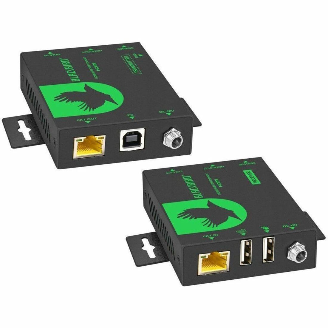 Monoprice Blackbird 4K60 Video Extender with HDMI and KVM Control up to 70m, HDCP 2.2, Audio Extraction, KVM Pass-Through - 44569