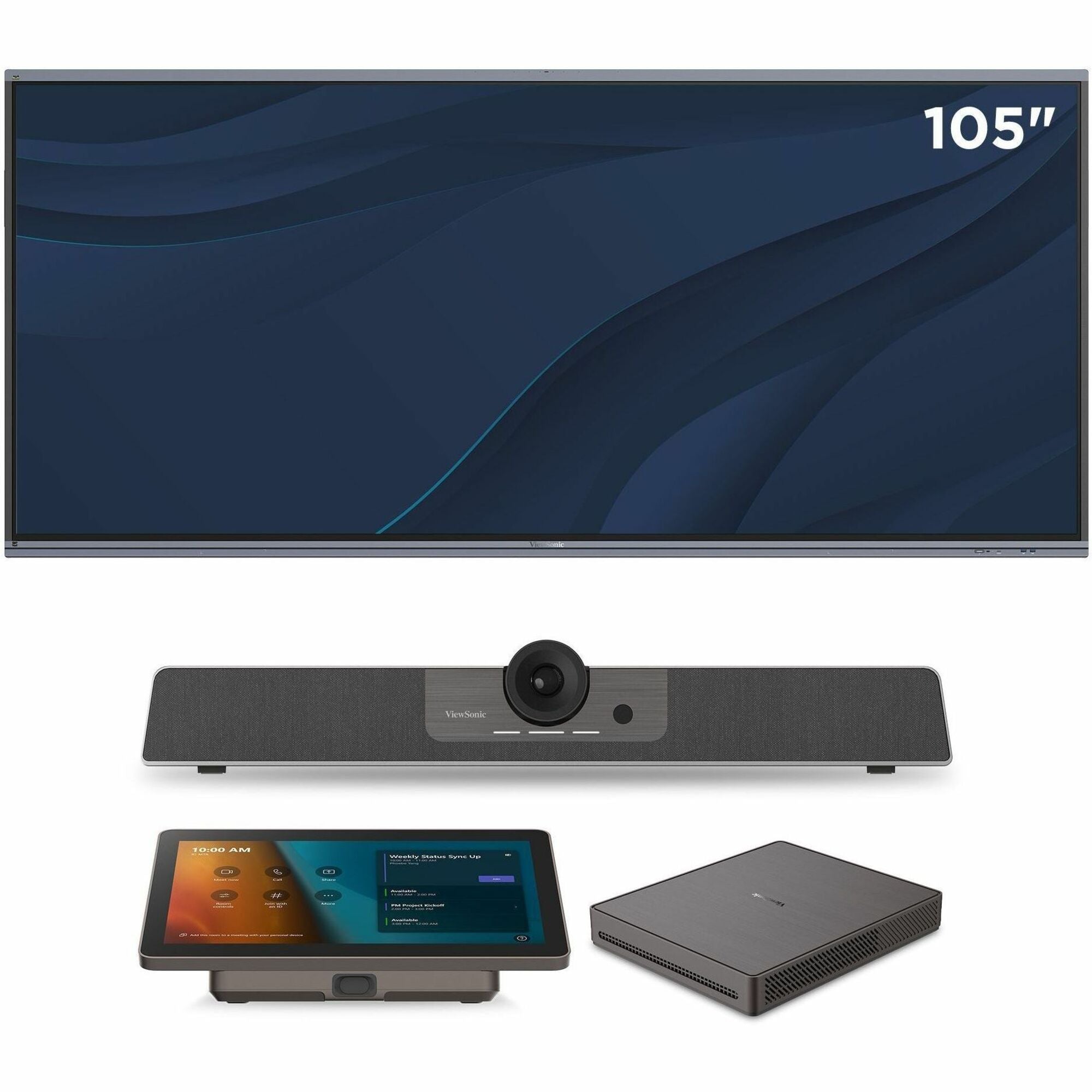 ViewSonic TeamJoin TRS10-UB With Display Bundle, Certified for Microsoft Teams Rooms includes MPC310-W31-TU, MRC1010-TN, UMB202 and IFP105UW 105-Inch 5K, 21:9 Ultrawide Interactive Display - IFP105UW-MTRC