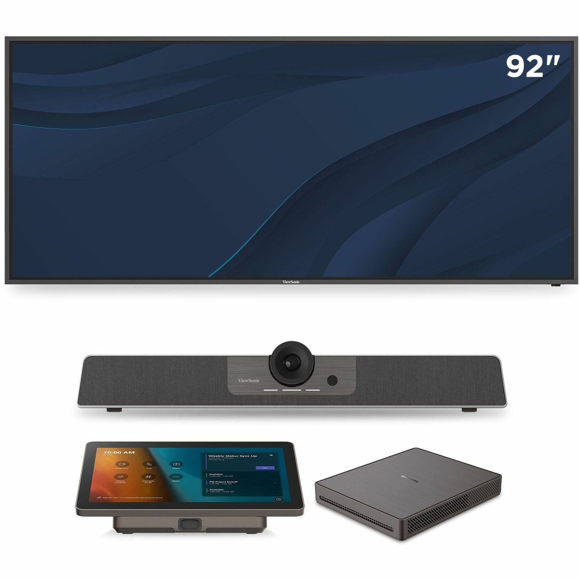 ViewSonic CDE92UW-MTR - TeamJoin Microsoft Teams Room Bundle 92 Inch Ultrawide 21:9 5K Display, Mini-PC, 10.1 Inch Touch Console - CDE92UW-MTR