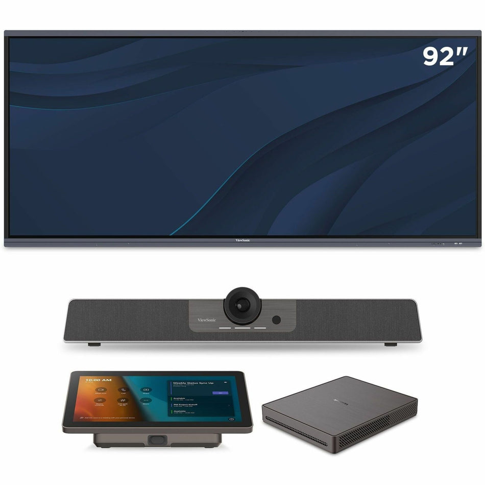 ViewSonic IFP92UW-MTR - TeamJoin Microsoft Teams Room Bundle 92 Inch 5K Ultrawide Interactive Display, Mini-PC, 10.1 Inch Touch Console - IFP92UW-MTR