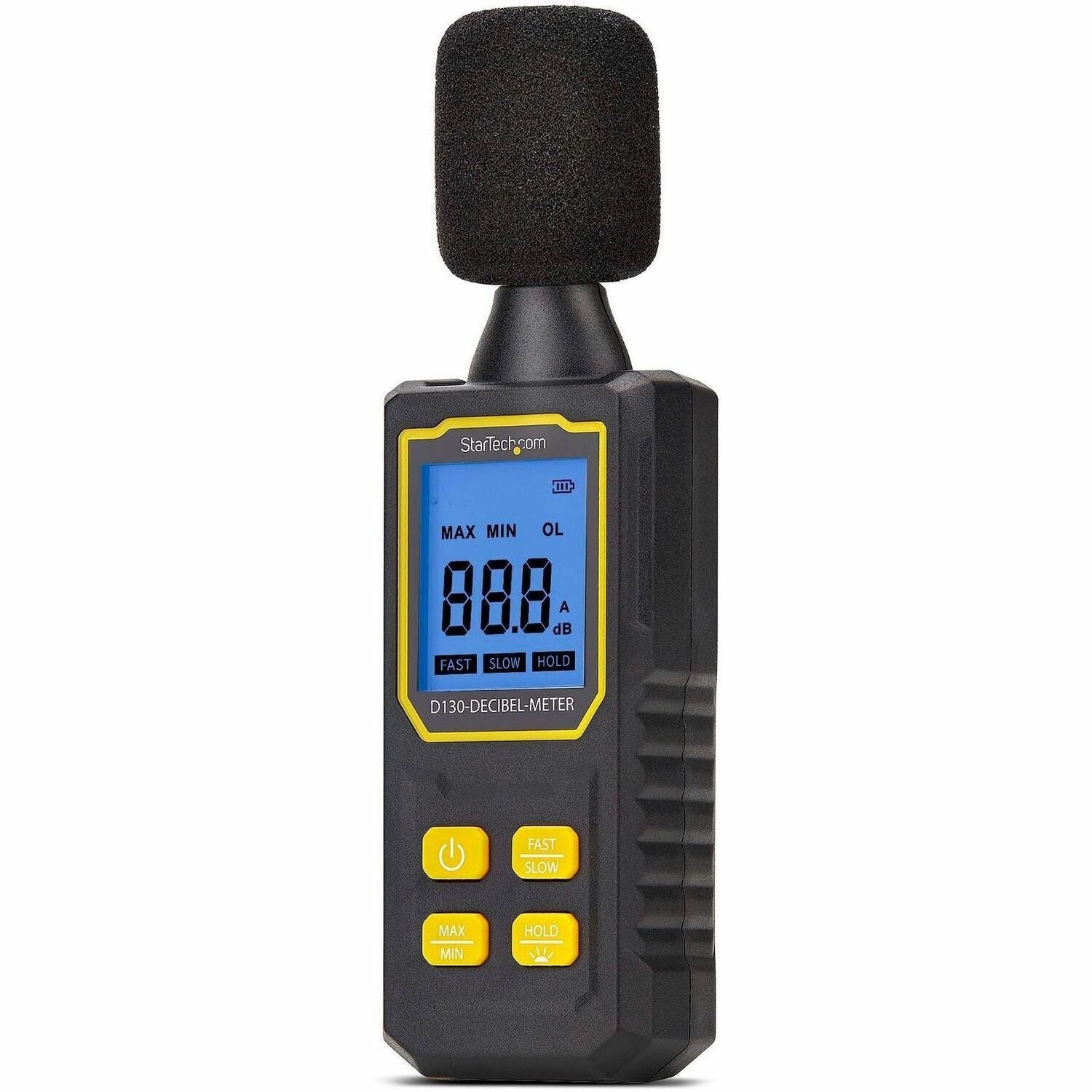 StarTech.com Handheld Digital Sound Meter w/Large LCD, Noise/Decibel Level Reader for Server Rooms/Offices, Audio Monitor, 30-130dBA Range - D130-DECIBEL-METER