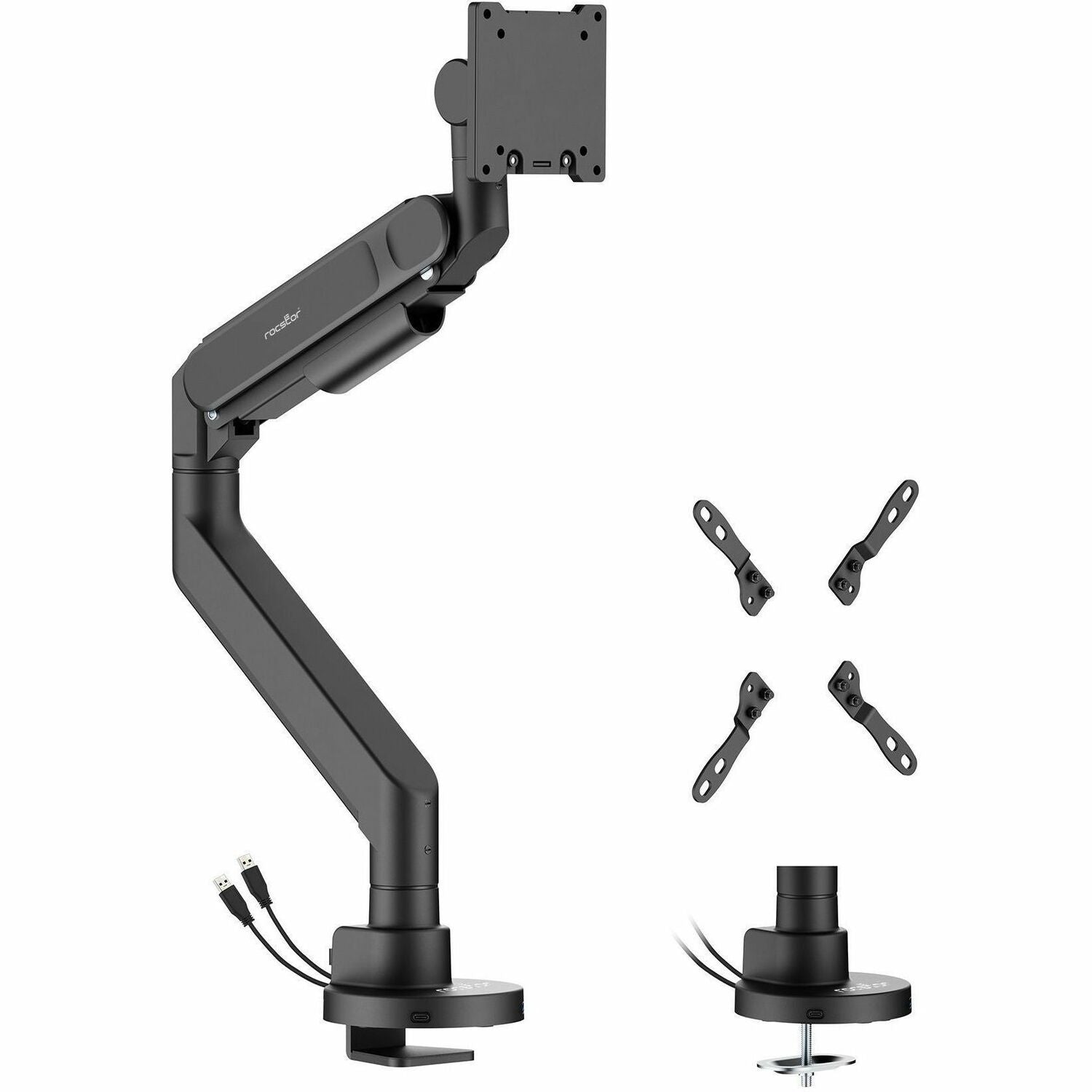 Rocstor ErgoReach Mounting Arm for Monitor, Curved Screen Display, Flat Panel Display - Matte Black - Y10N031-B1
