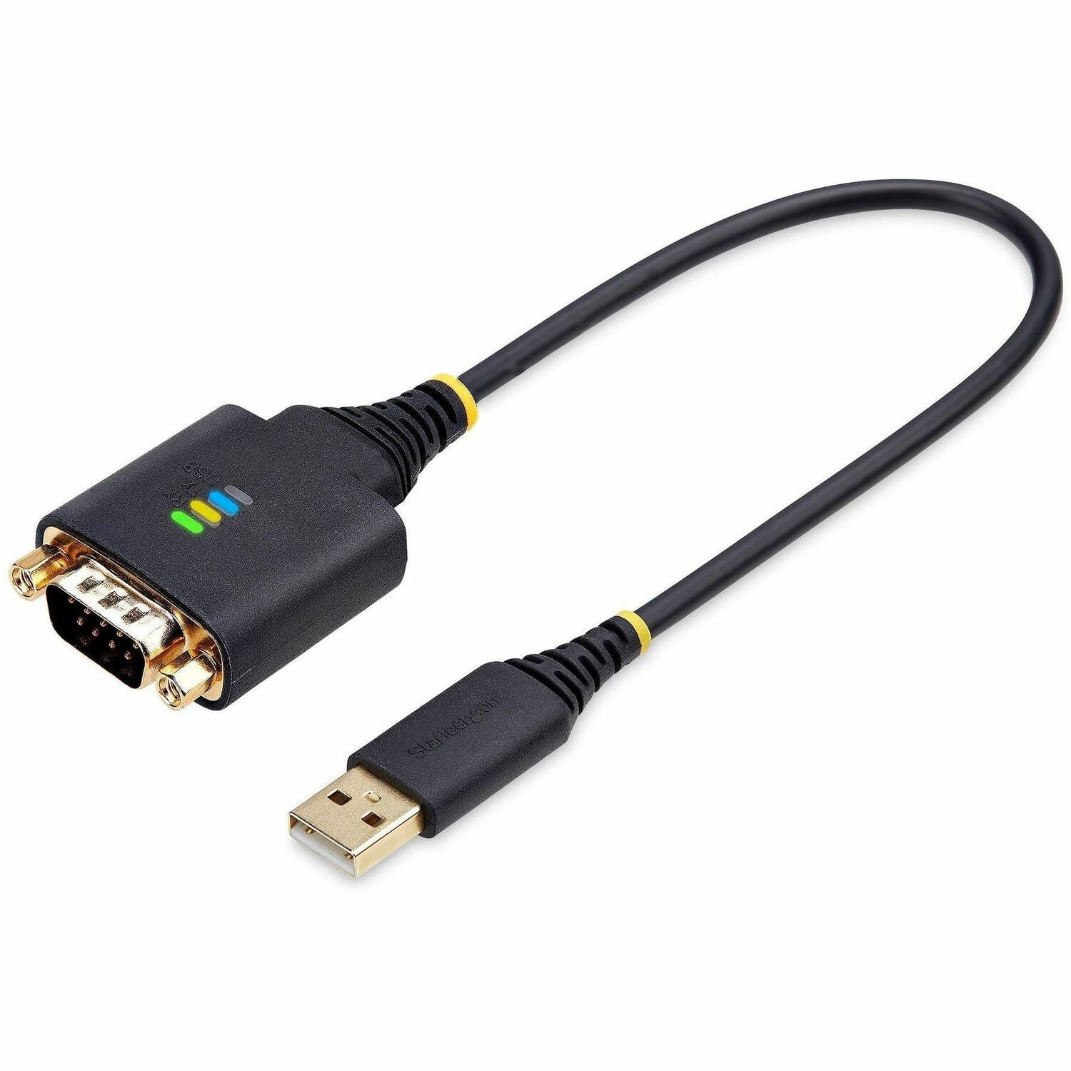 StarTech.com 1ft (30cm) USB to Serial Adapter Cable, COM Retention, FTDI, DB9 RS232, Interchangeable DB9 Nuts/Screws, Windows/macOS/Linux - 1P1FFC-USB-SERIAL