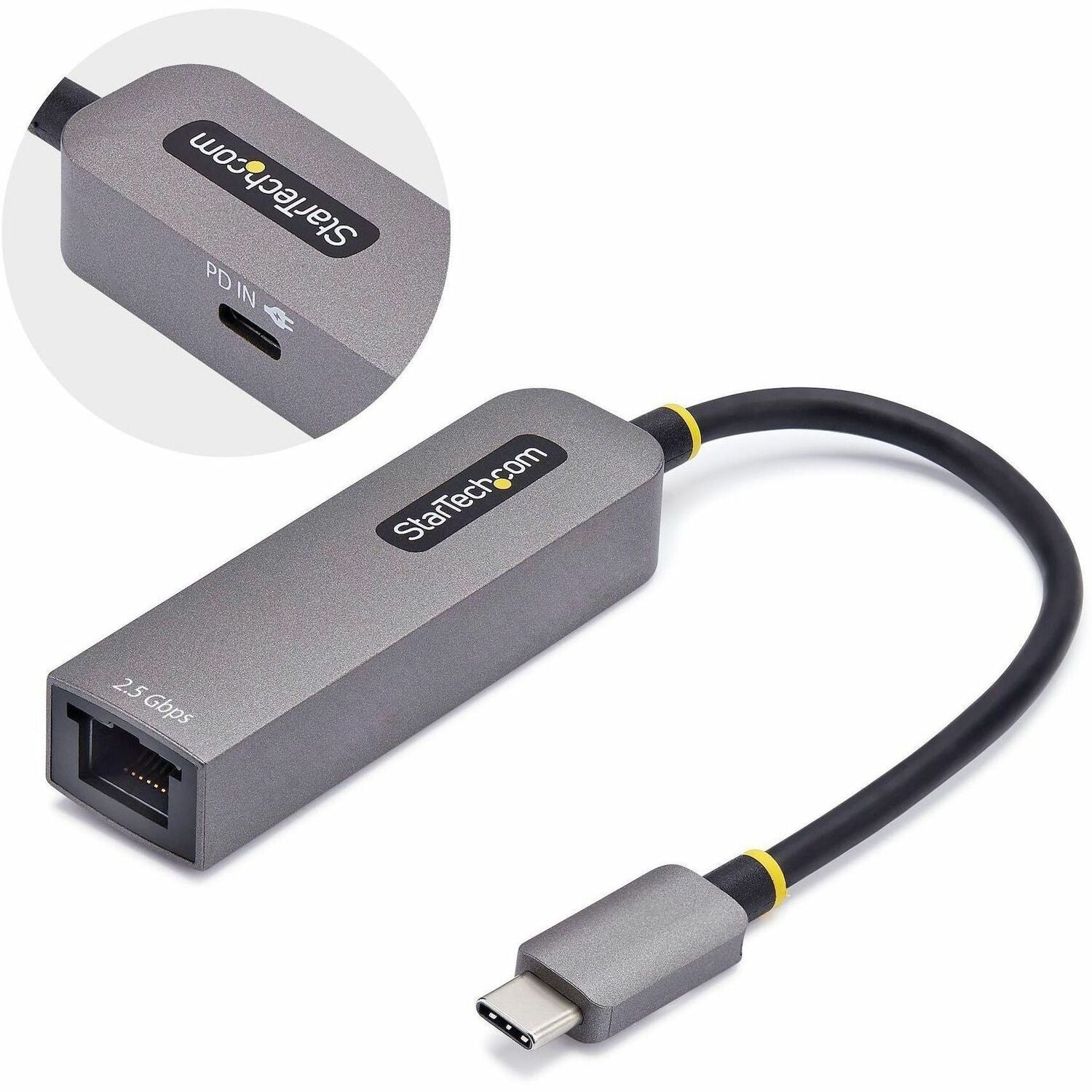 StarTech.com 2.5GbE USB-C to Ethernet Adapter, 100W PD Pass-Through, NBASE-T NIC, USB 3.0 Type-C 2.5/1G Multi Speed Network, USB 3.1 RJ45 - 2GPD3-USB-C-ETHERNET