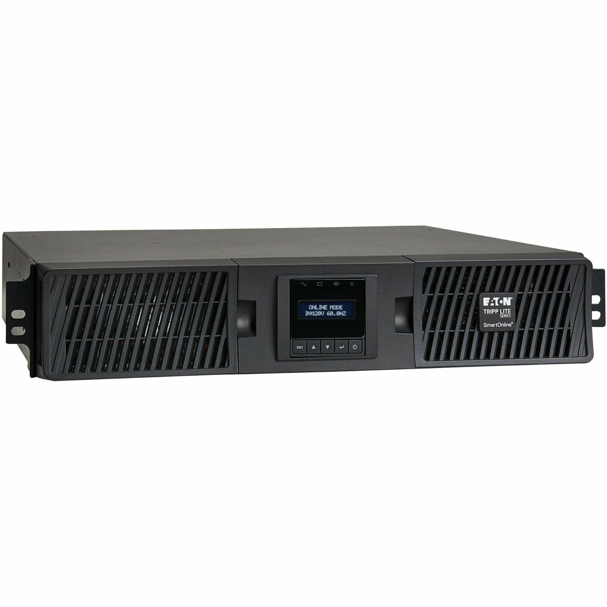 Eaton Tripp Lite Series SmartOnline 1500VA 1350W 120V Double-Conversion Sine Wave UPS - 8 Outlets, Extended Run, Network Card Option, LCD, USB, DB9, 2U Rack/Tower, TAA - SU1500RTXLCD2UTAA