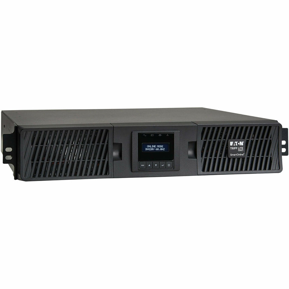 Eaton Tripp Lite Series SmartOnline 1500VA 1350W 120V Double-Conversion Sine Wave UPS - 8 Outlets, Extended Run, Network Card Option, LCD, USB, DB9, 2U Rack/Tower, TAA - SU1500RTXLCD2UTAA