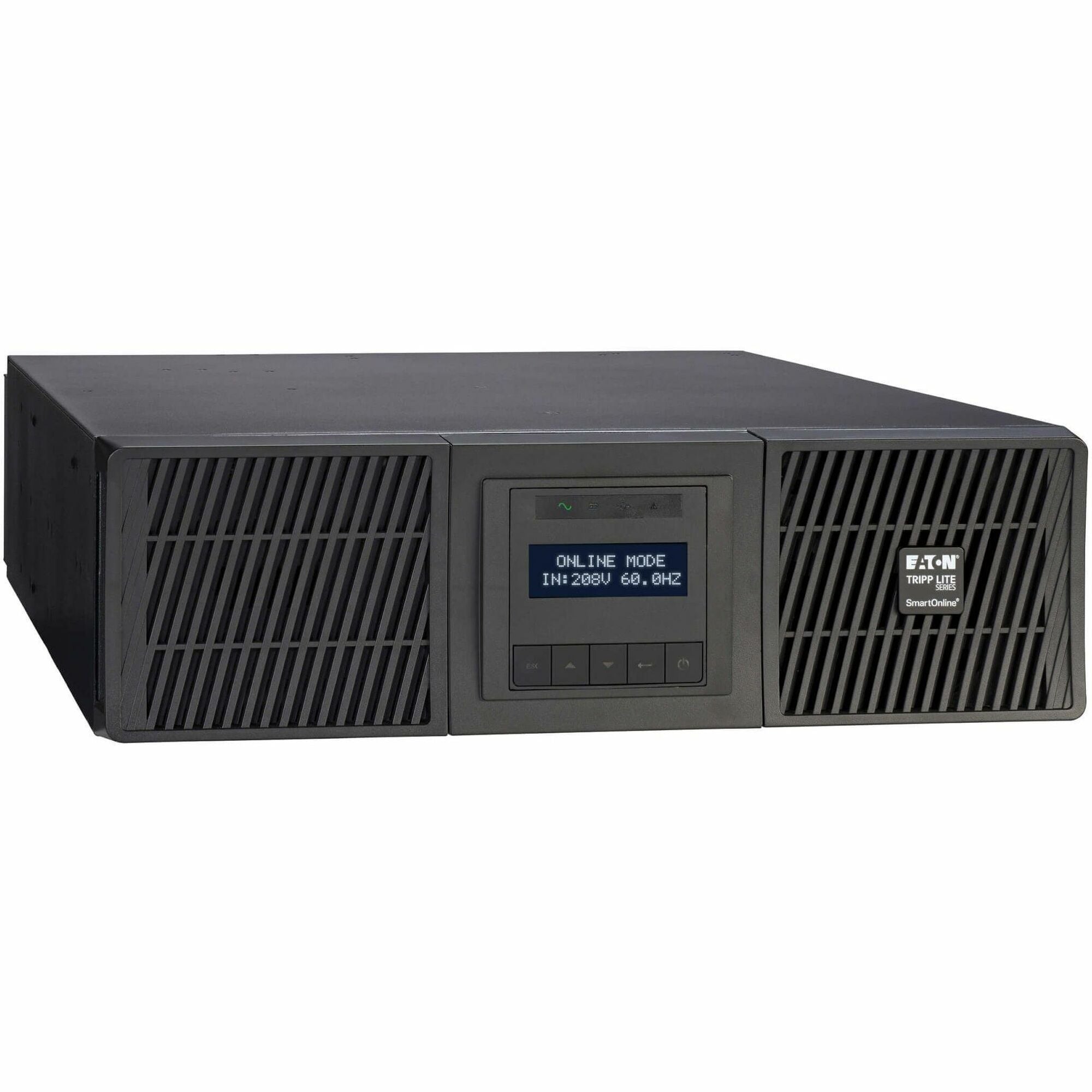 Eaton Tripp Lite Series SmartOnline 6000VA 5400W 208V Online Double-Conversion UPS - 2 L6-20R and 2 L6-30R Outlets, L6-30P Input, Network Card Included, Extended Run, 3U Rack/Tower, TAA - SU6000RT3UTAA