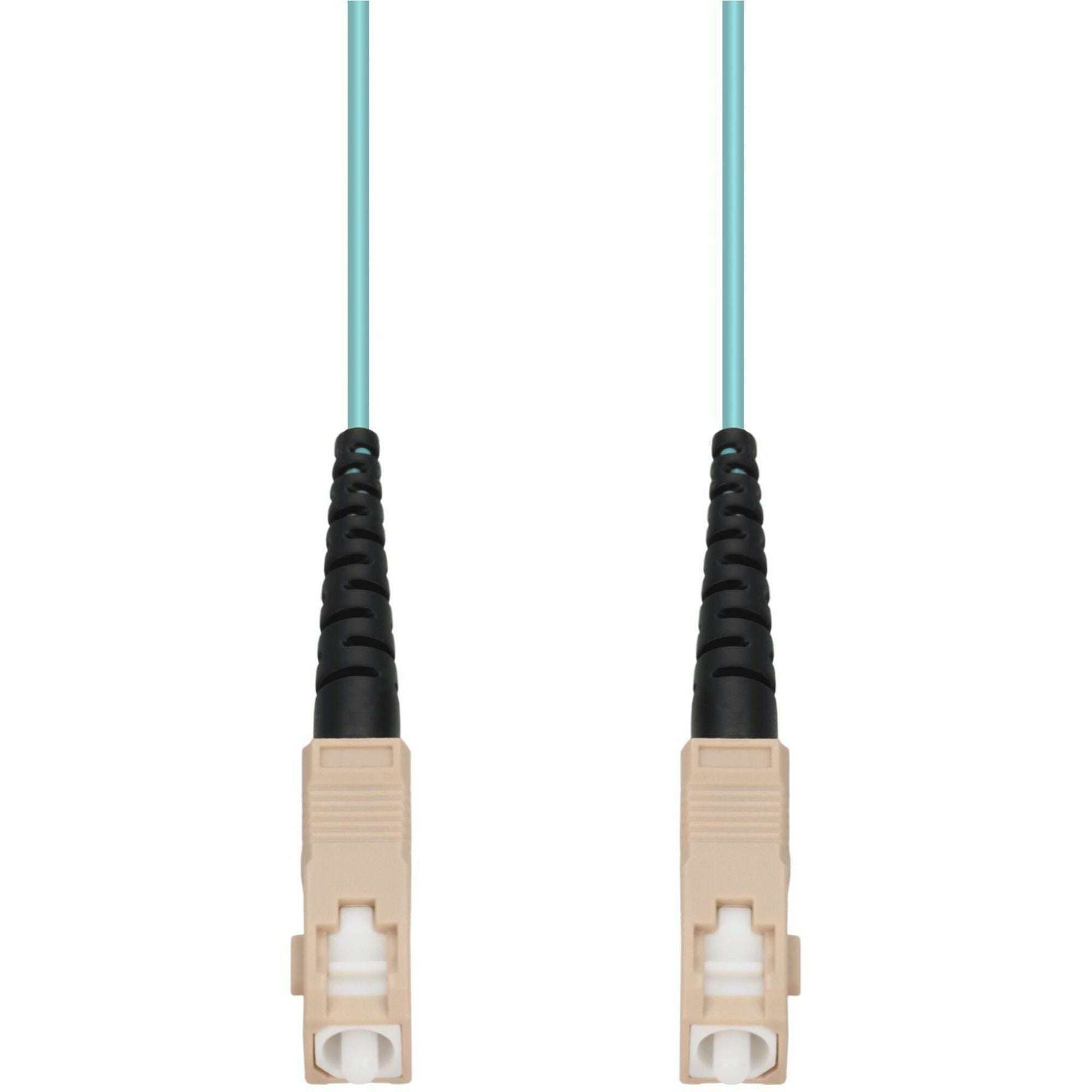 AddOn 75m SC to SC Aqua OM4 Simplex OFNP (Plenum-Rated) Fiber Patch Cable - ADD-SC-SC-75MS5OM4P