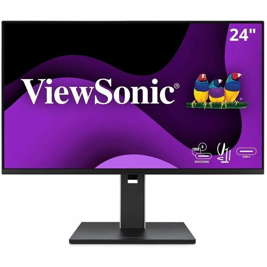 ViewSonic VG2458 24 Inch 1080p IPS Docking Monitor with Advanced Ergonomics, 100W USB C, 5-port USB Hub, HDMI, DisplayPort, and Daisy Chain for Home and Office - VG2458