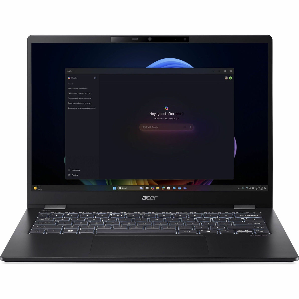 Acer TravelMate P6 14 AI P614-54T TMP614-54T-79DF 14" Touchscreen Copilot+ PC Notebook - WUXGA - 60 Hz - Intel Core Ultra 7 258V - 32 GB - 1 TB SSD - English Keyboard - Black - NX.BJKAA.001